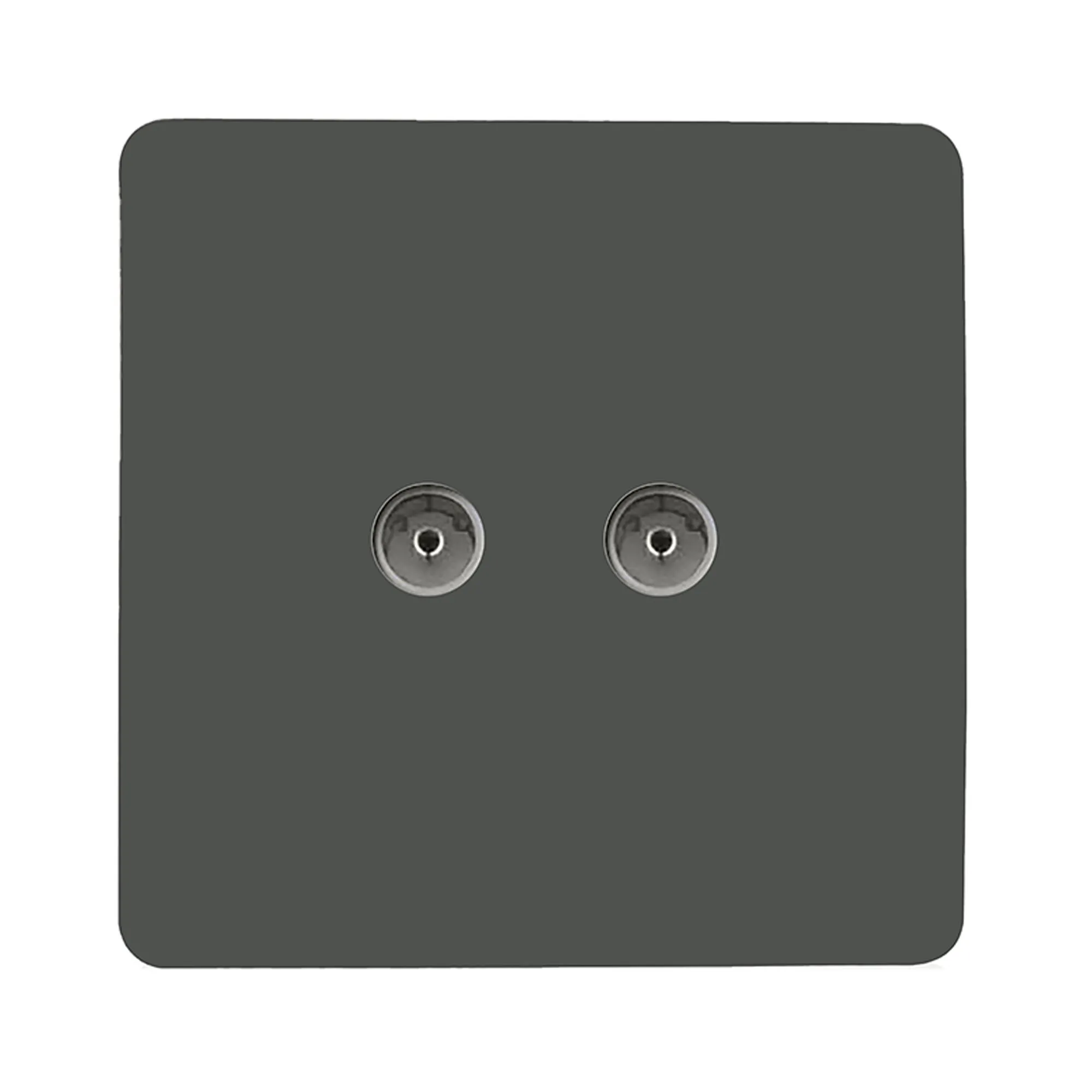 Twin TV Co-Axial Outlet Charcoal